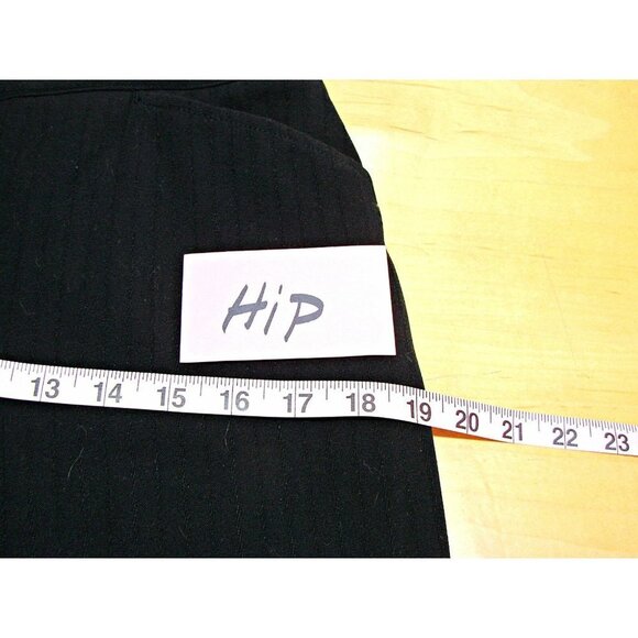 Max Studio Womens Black on Black Pin Striped Career Dress Pants Pockets Size 6 - Picture 6 of 12